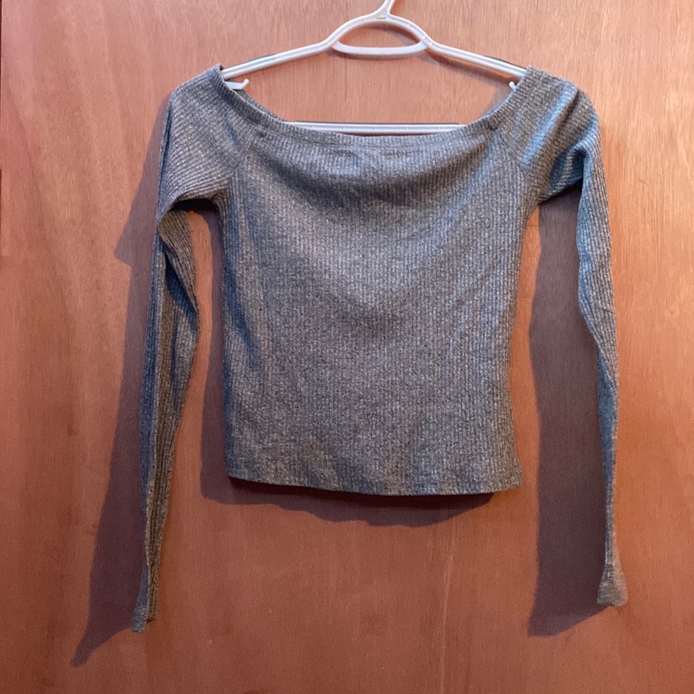 Long sleeve off the shoulder top.
